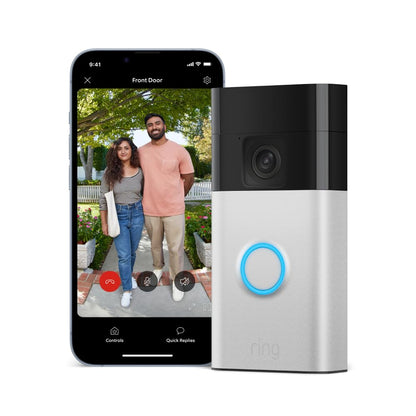 Ring Battery Video Doorbell | DIY Wireless Video Doorbell Camera with Head-To-Toe View, HD Video, With Built-in Battery | Easy to install (5min) | 30-day free trial of Ring Home