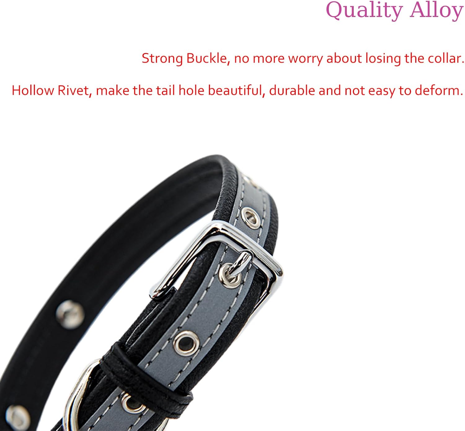Yonsbox Custom Personalized Reflective Cat Dog Collar with Name Plate Engraved Cute Purple Puppy Kitten Dog Cat Collars for Male Female Boy Girl Small Medium Large Cats Dogs