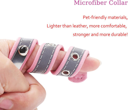 Yonsbox Custom Personalized Reflective Cat Dog Collar with Name Plate Engraved Cute Purple Puppy Kitten Dog Cat Collars for Male Female Boy Girl Small Medium Large Cats Dogs