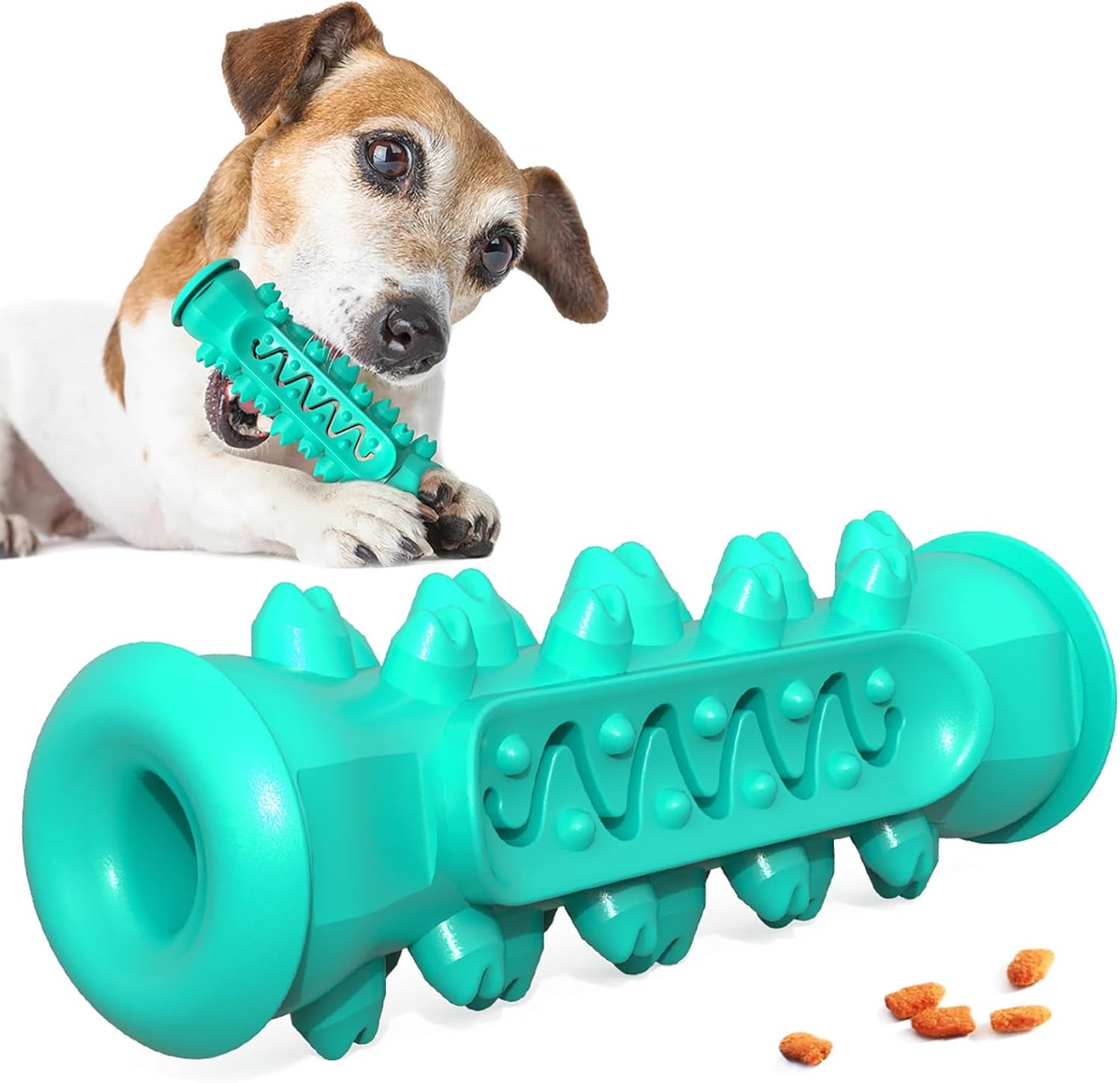 Dog Enrichment Toys, Puppy Teething Chew Toys for Small & Medium Breeds with Food Dispensing Features (Bone)