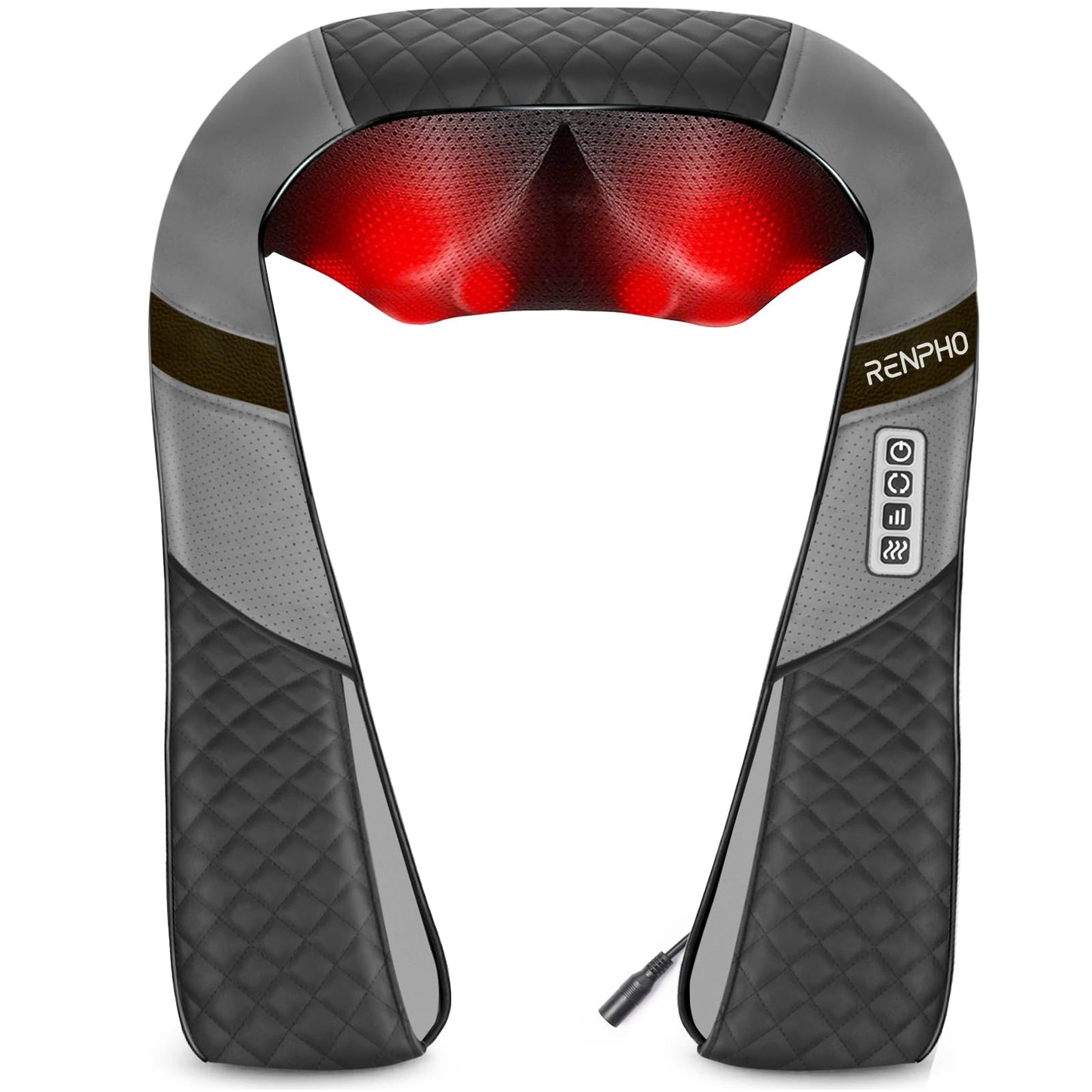 Renpho Electric Shiatsu Neck and Back Massager with Heat, Gifts for Men Women, 3D Kneading Massage Pillow for Pain Relief on Shoulder Leg Calf Foot Full Body Muscles