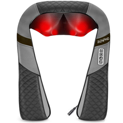 Renpho Electric Shiatsu Neck and Back Massager with Heat, Gifts for Men Women, 3D Kneading Massage Pillow for Pain Relief on Shoulder Leg Calf Foot Full Body Muscles