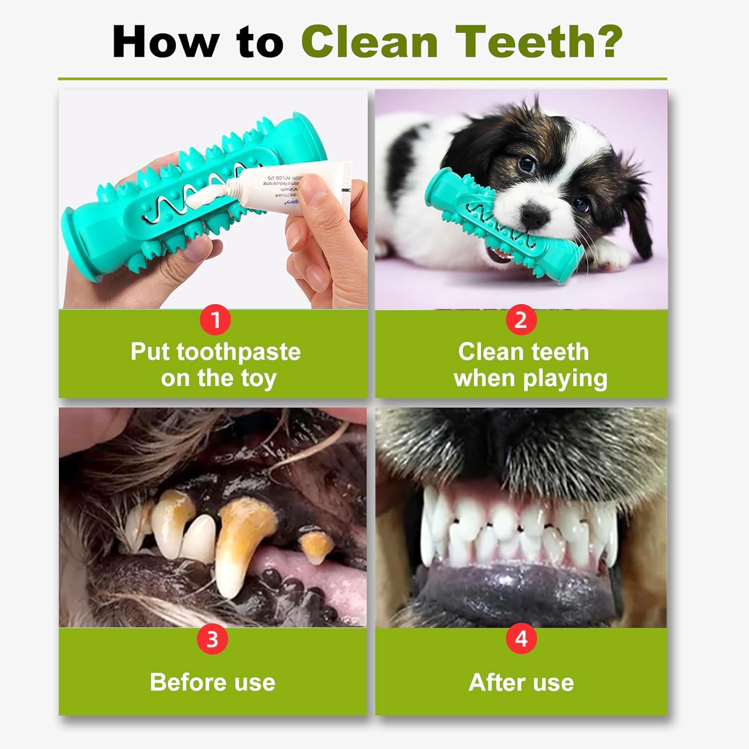 Dog Enrichment Toys, Puppy Teething Chew Toys for Small & Medium Breeds with Food Dispensing Features (Bone)