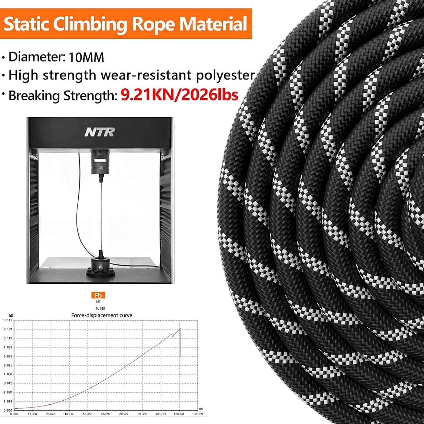 6FT Dog Leash, 1.8m Strong Rope line Dog Lead Leash with Soft Padded Handle and Heavy Duty Hook, Reflective Recall Training Leads for Large Medium Small Dog, 10mm, Black