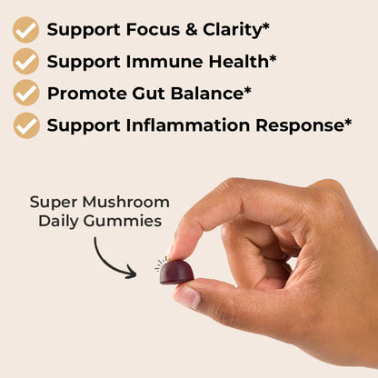 Super Mushroom Daily Gummies® - 50% OFF Only! Wild Mix fruit | Brain Function + Wellness