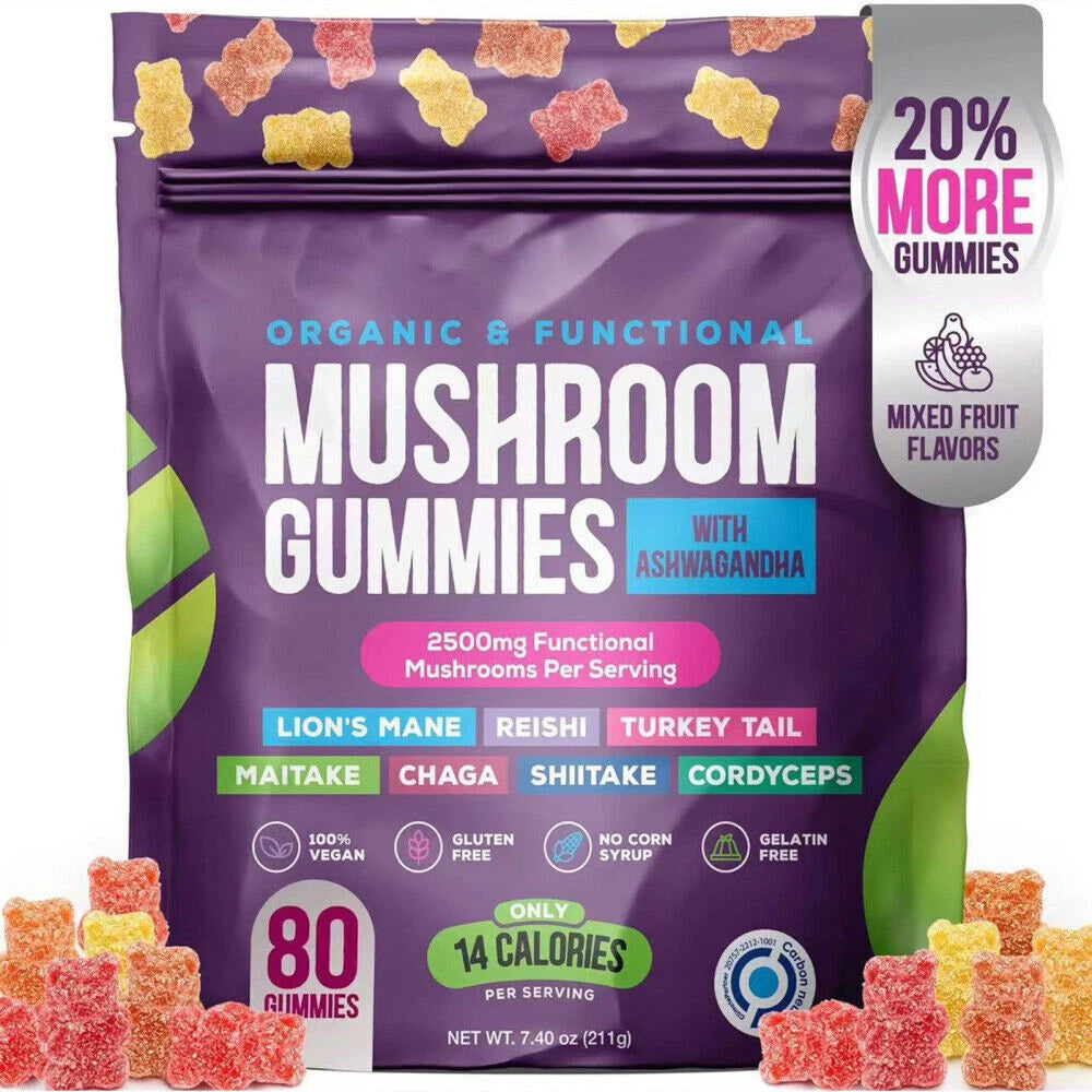 Super Mushroom Daily Gummies® - 50% OFF Only! Wild Mix fruit | Brain Function + Wellness