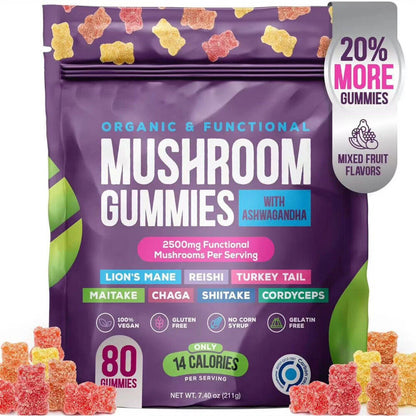 Super Mushroom Daily Gummies® - 50% OFF Only! Wild Mix fruit | Brain Function + Wellness