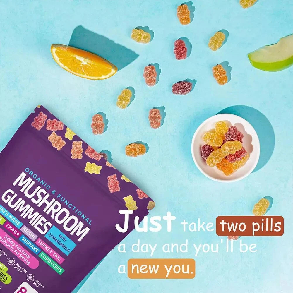 Super Mushroom Daily Gummies® - 50% OFF Only! Wild Mix fruit | Brain Function + Wellness